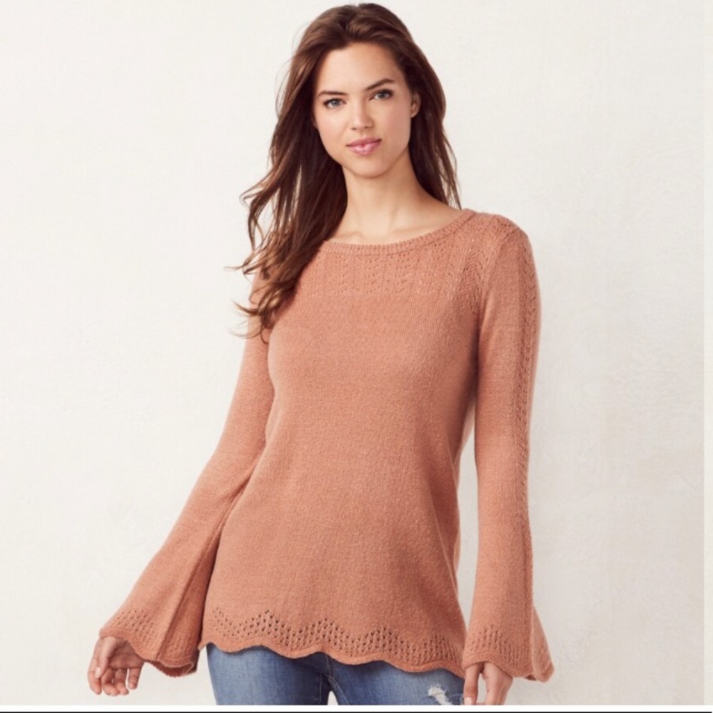 LC Lauren Conrad Pointelle Crewneck Sweater